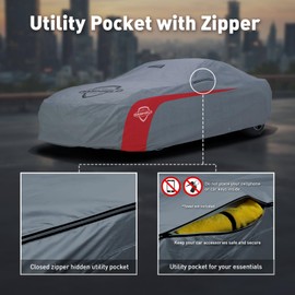 Ultimum Lite Car Cover for 1982-1992 Rolls Royce Silver Spirit Sedan 4-Door with Zipper Breathable All Weather Protection Scratch, Dust, Sun, Snow, Rain Protection Indoor Outdoor Gray