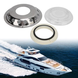 Ausla Stainless steel air vent, ventilation window, transparent centre for boats, marine engine, homes caravan, diamater: 23 cm