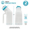 Male Urine Bottles 2 Pack (35 oz), Portable Urinals for