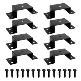 SALUINOKI 8 Pack Steel Trailer Stake Pockets for 2x4 Wood, Utility Trailer Pocket Stakes Heavy Duty for Lumber Black