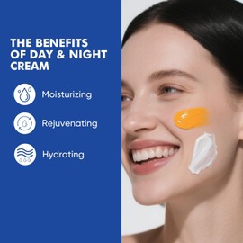 Hyaluronic Acid Day & Night Face Moisturizer Cream, Hydrating Face Cream for Women, Skincare for All Skin Types, 100g