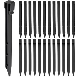 Landscape Edging Garden Stakes, Heavy Duty Plastic Yard Stake, 10 Inch Landscape Stakes for Gardening and Landscaping(50 Pcs, Black)