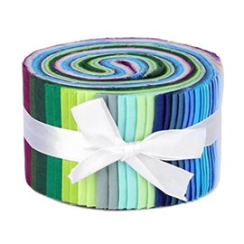 perfeclan 36 Pieces Jelly Rolls Fabric, 6.25 x 100 cm Jelly Roll, Flowers Jelly Rolls Fabric Strips Jelly Rolls Patchwork for Patchwork, Sewing, Crafts - Pure Colour