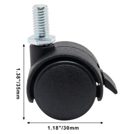 SWZHAI Plastic Casters Set of 4, M8 Circlip Stem Caster Wheels 2 inch, Black Nylon Swivel Caster Wheels Replacement for Furniture, Office Chair, Table, Cabinet, Shelf