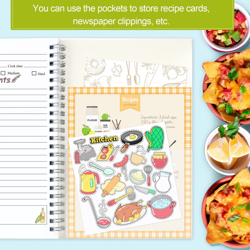 PECULA Recipe Book, 5.6"x 8.2" Recipe Book To Write In