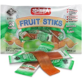 Shefa Mini Green Apple Fruit Sticks, 24 CT | All Natural Fruit Snacks | Nothing Artificial | Individually Wrapped