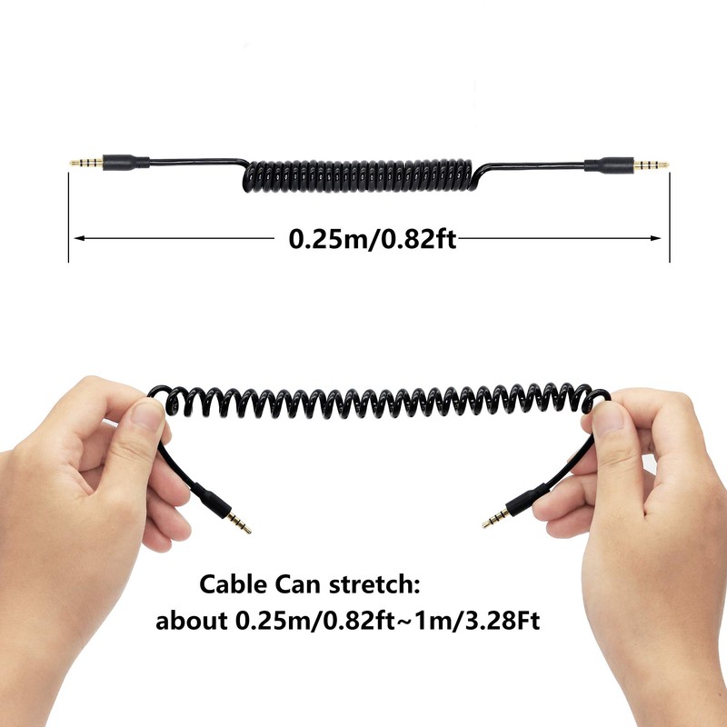 SinLoon 3.5mm Male to Male Jack 4 Pole Extension Aux