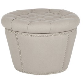 Safavieh Mercer Collection Vanessa Storage Ottoman, Taupe