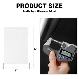 RONSBILL 200PCS 8x10 Inches Clear Self Sealing Cellophane Bags Thick 3.2Mil Self Adhesive Resealable cello bags for Prints Photos Gifts and Products