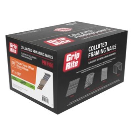 Grip-Rite GRSP10RHG4, 30-degree Offset RH Paper Strip Collated Fasteners, 3" x .120 Hot Galvanized Ring, 4,000 Nails, Long-Lasting