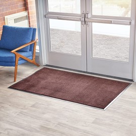 Consolidated Plastics Economy Indoor/Outdoor Entrance Floor Mat with Non-Slip Rubber Backing, Absorbs Water, 18 Oz Heavy Duty Carpet Rug Commercial Grade (4' x 8', Burgundy)