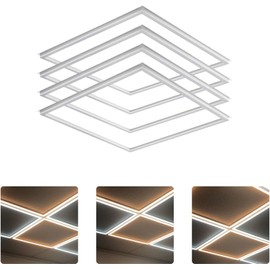 2x2 FT Edge-Lit Frame LED Panel Lights,5CCT Selectable 3000K-6500K, 2600/3900/5200LM,20W/30W/40W Switch, Grid Drop Ceiling Lights,0-10V Dimmable, Damp Rated,100-277V,ETL Listed (2X2 Edge - 4 Pack)