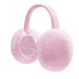 CENZICOM Foldable Winter Ear Muffs, Faux Fur, Outdoor Ear Warmers (Pink)