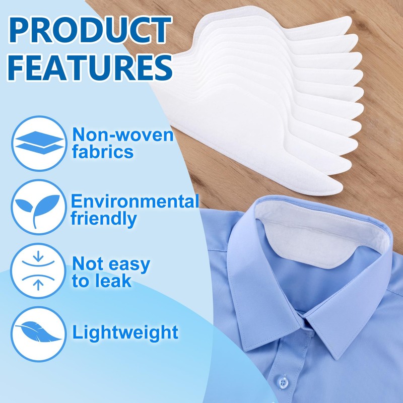 Alpinleux 50 Pcs Collar Protectors for Mens Shirts, Disposable Shirt