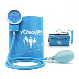 Checkatek Baumanómetro Aneroide Manual Eco para Adulto, Medidor de Presión Arterial de Brazo con Brazal Ajustable, Manómetro de Fácil Lectura,...     