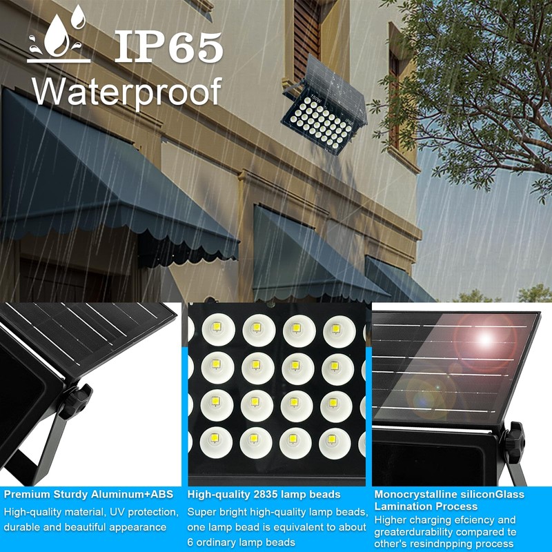 Indmird 150W Solar Security Lights, Solar Flood Lights, Solar Lights