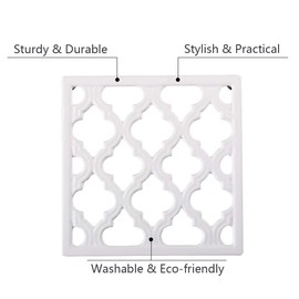 Square Cast Iron Trivet White Metal Trivets for Kitchen Dining