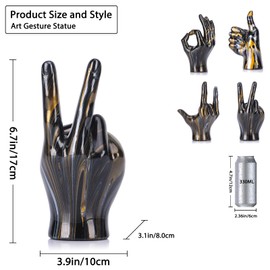 Escultura a mano con símbolo de paz en negro y dorado, decoración de computadora, decoración de computadora con símbolo de paz, color negro y dorado, centros de mesa de decoración para oficina, sala