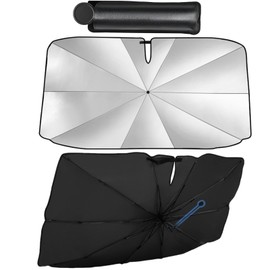 Sun Protection Car Windscreen 145 x 79 cm, Windscreen Comes with Storage Bag, for Certain Saloons, Vans & SUVs