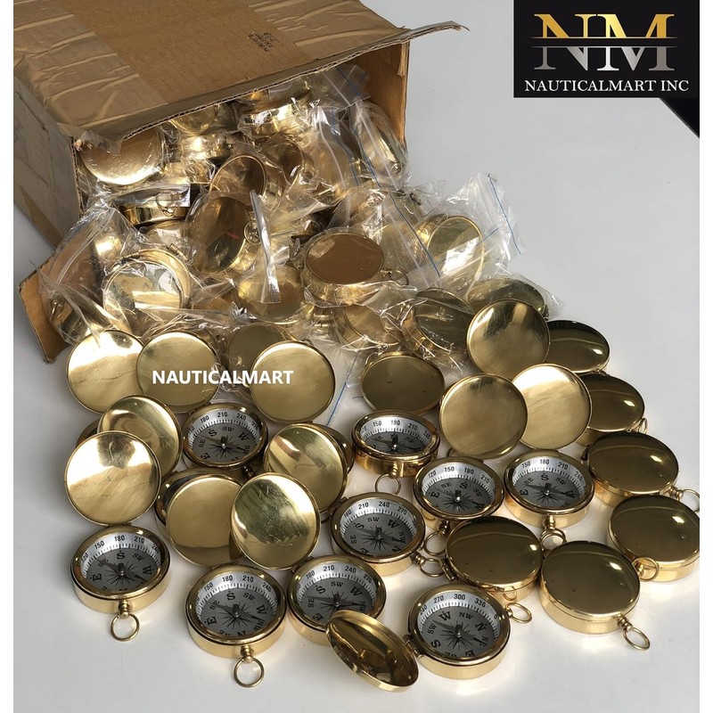 Nautical Brass Pocket Marine Compass Best Gift Set (Only One