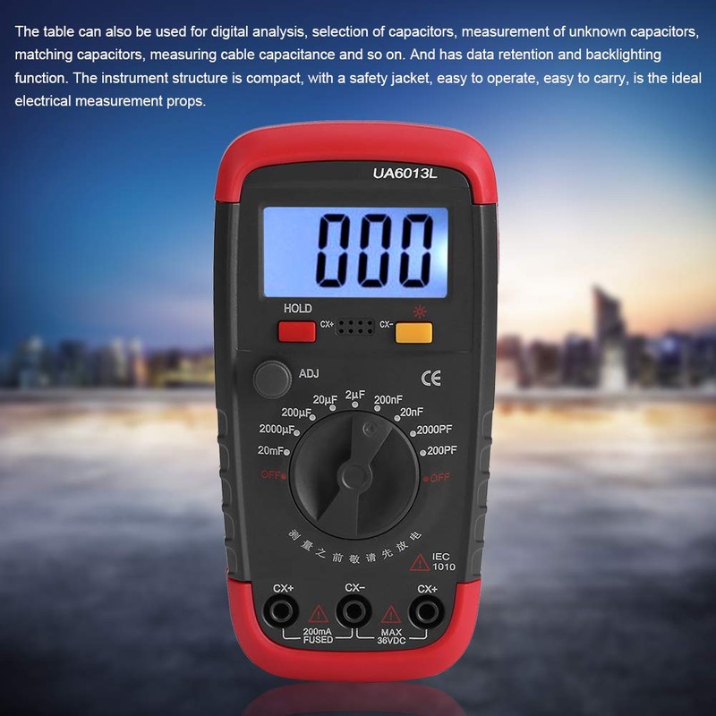MOKT Condenser Meter Tester, Capacitor Meter Tester with Backlight for
