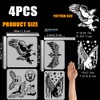 FINGERINSPIRE 4 PCS Eagle Design Painting Stencil with 1Pc Plastic