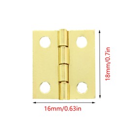 Guifeng 50PCS 18x16mm Metal Right Angle Flat Hinge Gold Wooden Box Jewellery Box Hinge Cabinet Drawer Butt Hinge Connector for Jewellery Box Gift Box Small Wooden Box DIY Crafts