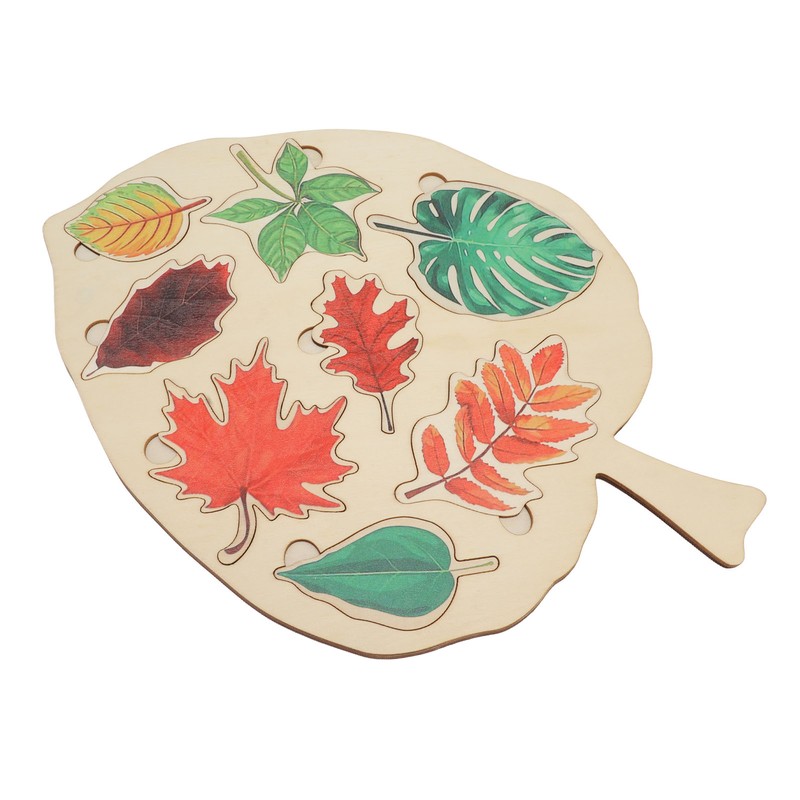 Wooden Leaf Shaped Puzzle Children Party Funny Jigsaw Puzzles Educational