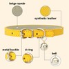 Small Dog Collar with Bell, Synthetic Leather Pu Basic Cat