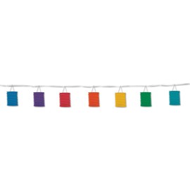 Beistle Rainbow Lantern Garland, 12', Multicolor, 1 Piece