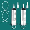 2pcs 100ml Large Plastic Syringe with 2pcs 51.2in Handy Plastic