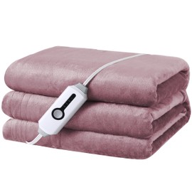 LaffyLo Electric Heated Blanket Full Size 72×84, Breathable & Luxurious Flannel, 4 Heating Levels & 10 H Auto Shut Off, Purple