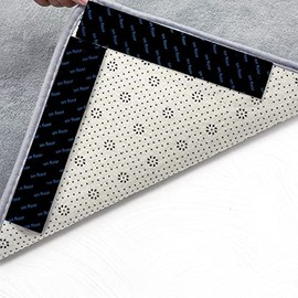 16pcs Rug Tapes, Extra Large Non Slip Rug Pads Grippers for Hardwood Floors, Resuable Grippers for Area Rugs, Carpet Gripper, Strong adhisive Rug Conner Gripper, Stoppers for Area Rugs