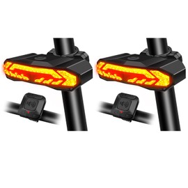 Turn Signals for Ebike, USUPERINK Bike Turn Signals, Bike Blinkers Front and Back, Bike Tail Light USB Rechargeable with Horn, IP65 Waterproof Anti-Theft Alarm, Auto On Off, for Ebike, Escooter, 2PK