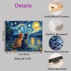 Ypxzzj Van Gogh Starry Night With Cartoon Cats Canvas Wall