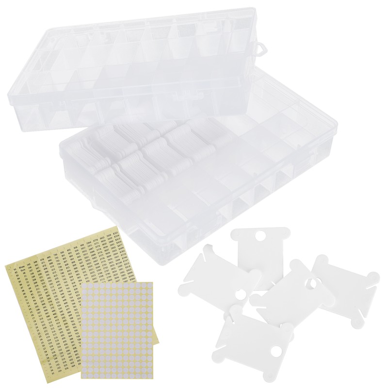 150Pcs Sewing Floss Bobbins Winding Plate Stitch Organizer Set Embroidery