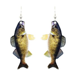 Walleye Earrings by d'ears Non-Tarnish Sterling Silver French Hook Ear Wire