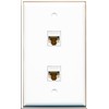 RiteAV - 2 Port Cat6 Female-Female Wall Plate White