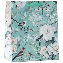 Design By Violet Apple Blossom Beautiful Floral Wildlife Paper Gift Bag With Butterfly Gift Tag Spring Birthday Mother's Day Easter Valentines Medium