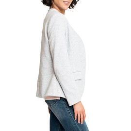 GIBSONLOOK Notch Collar Blazer for Women | Casual Workwear | Soft Stretchy Knit & Minimized Notched Collar | Heather Grey XL