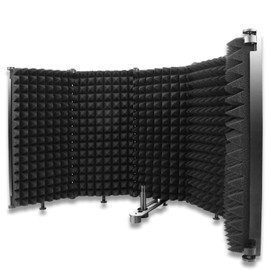 Microphone Isolation Shield, Foldable Acoustic Isolation Foam Filter Reflection Filter for any Condenser Mic Recording Equipment by WeiBonD （5 Foldable Panels）
