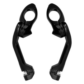 HDBUBALUS Motorcycle 1 1/4" Highway Peg Mount Universal Adjustable Highway Peg Long Angle Foot Peg Mount for Harley Touring Electra Road King Street Glide Softail Black