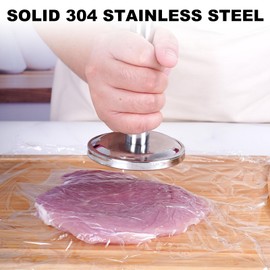 Aplanador de Carne, Ablandador de Carne de Acero Inoxidable 304, Mazo de Cocina Multifuncional Engrosado y Ponderado, Martillo de Carne Casero para Cocinar