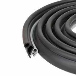 Light Gray Door Rubber Seal Large Grip Range 61/64" Bulb Height x 17/64 Grip Range x 43/64" U Height (20 Feet)