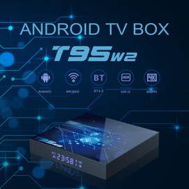 T95W2 Android 11.0 Smart TV Box Amlogic S905W2 UHD 4K Media Player 2.4G/5G Dual-band WiFi AV1 VP9 H.265 Decoding with Remote Control