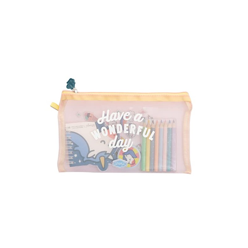 Pencil Case with Unicorn Extras - Have a Wonderful Day