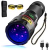 DARKBEAM UV Flashlight 365nm Black Light, 6xLED Quad-core Rechargeable Powerful