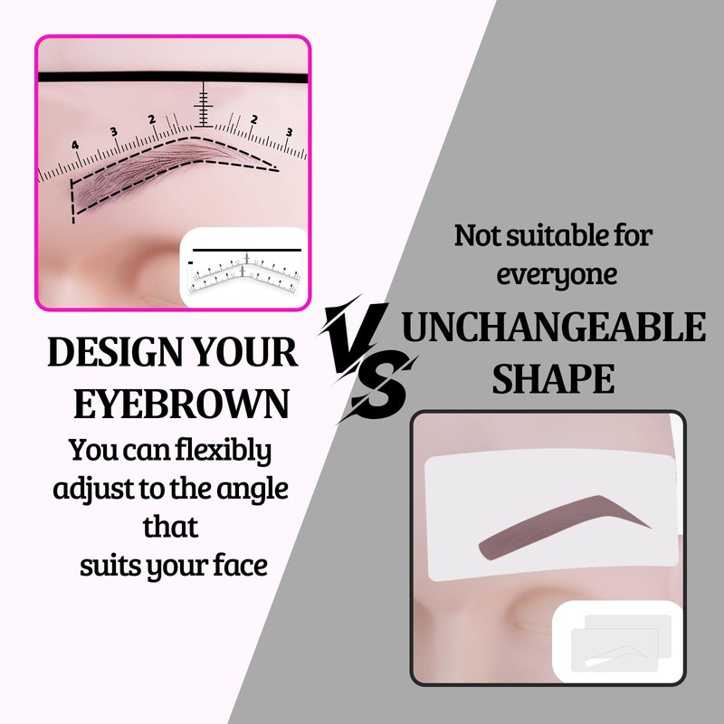 BAMTTOO Eyebrow Ruler Sticker 25 Pieces Eyebrow Mapping Shaping Sticker