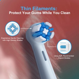New Updated Version, Toothbrush Replacement Heads Compatible with Braun Oral-B iO 3/4/5/6/7/8/9/10 Series Electric Tooth-Brush (White, 4 PCS)