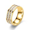 Yimofy Cubic Zirconia Love Rings for Women 18K Gold Plated